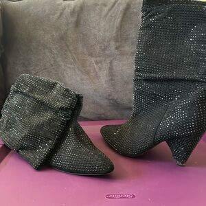 Sparkly Black Boots